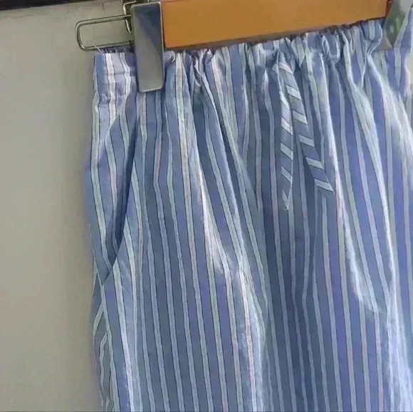 ZARA | Girl's  Blue/White Striped Cotton Blend Midi Skirt - Picture 5 of 7